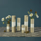 HomArt Shore Ceramic Cylinder Vase - Natural | White - Set of 4 | Modishstore | Vases