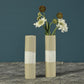 HomArt Shore Ceramic Cylinder Vase - Natural | White - Set of 4-9