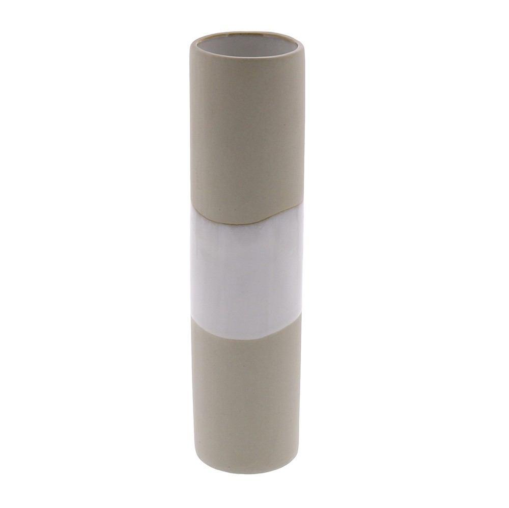 HomArt Shore Ceramic Cylinder Vase - Natural | White - Med-4