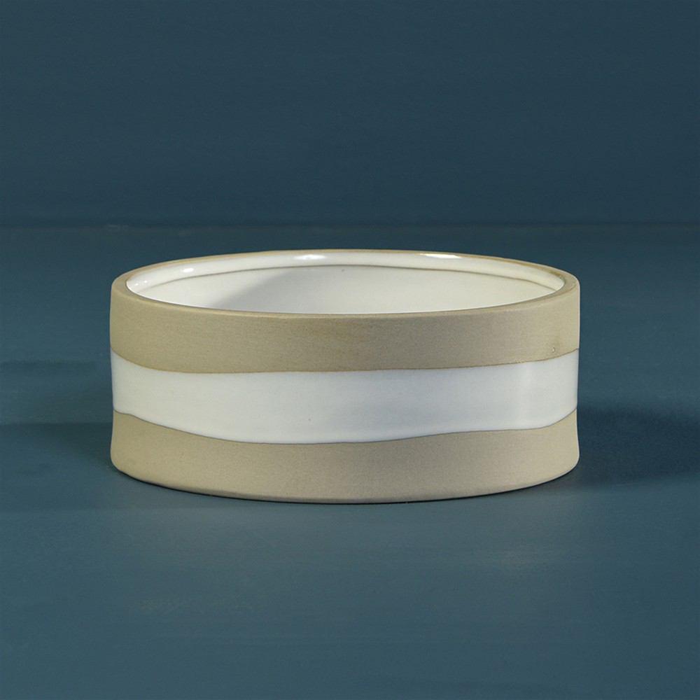 HomArt Shore Ceramic Cylinder Vase - Natural | White - Set of 4-13