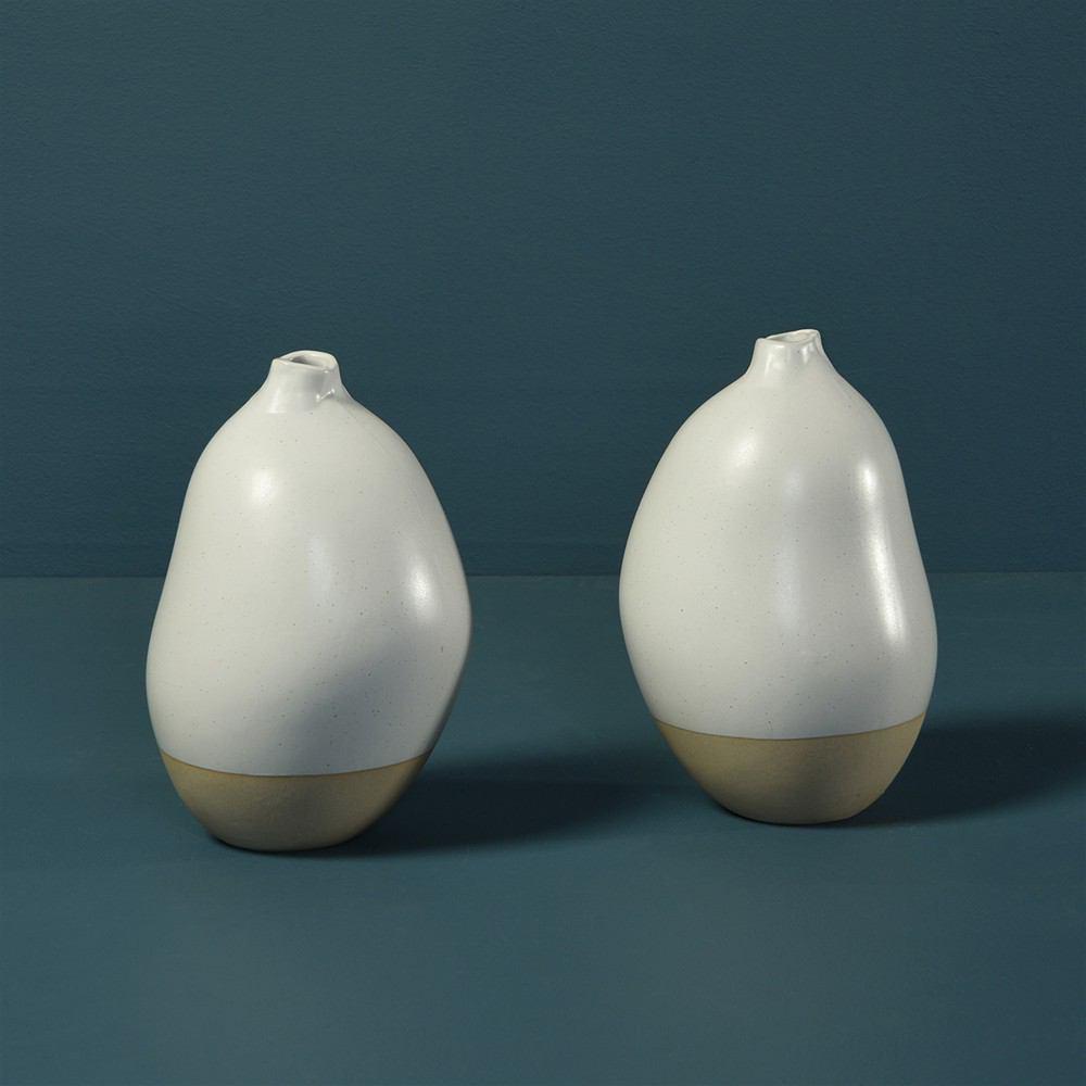 HomArt Rona Ceramic Vase - White - Set of 4-4