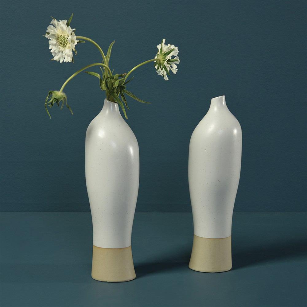 HomArt Rona Ceramic Vase - White - Set of 4 | Modishstore | Vases