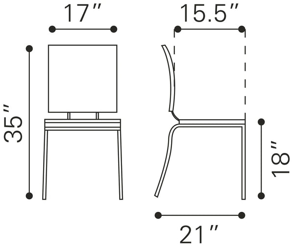 Zuo Criss Cross Dining Chair - Set of 4