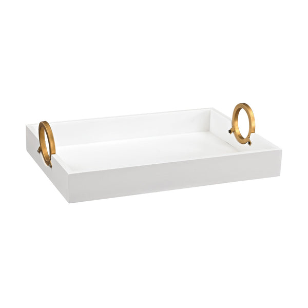 Sterling Industries Gold and White Tray | Modishstore | Decorative Trays & Dishes