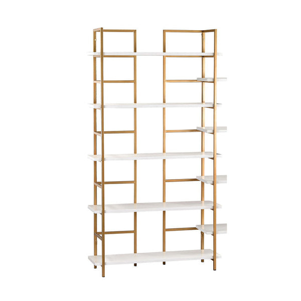 Sterling Industries White And Gold Shelving Unit | Modishstore | Shelves & Shelving Units