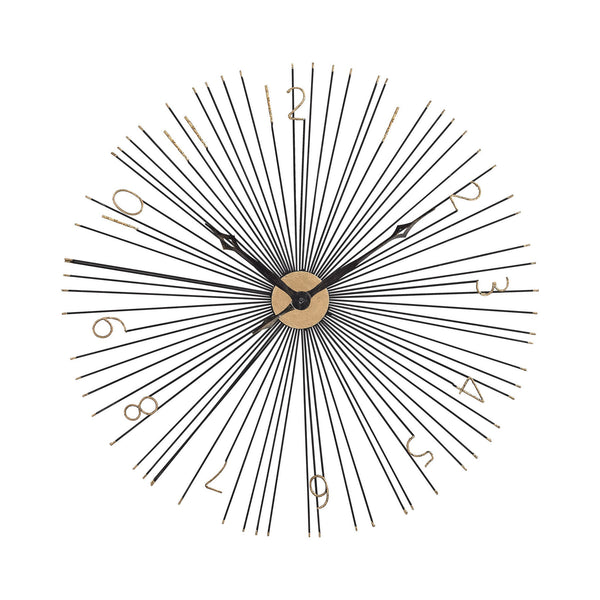 Sterling Industries Shockfront Black and Gold 36-Inch Metal Wall Clock | Modishstore | Clocks