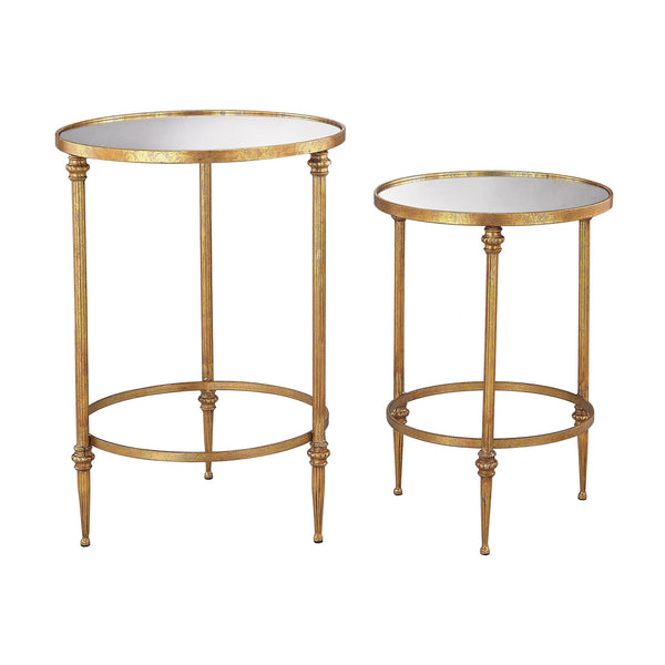 Sterling Industries Alcazar Accent Tables In Antique Gold And Mirror | Modishstore | Accent Tables
