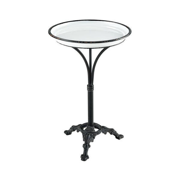 Sterling Industries Biloxi White and Black Enamel Accent Table | Modishstore | Accent Tables