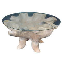 A&B Home Coffee Table With Glass Top