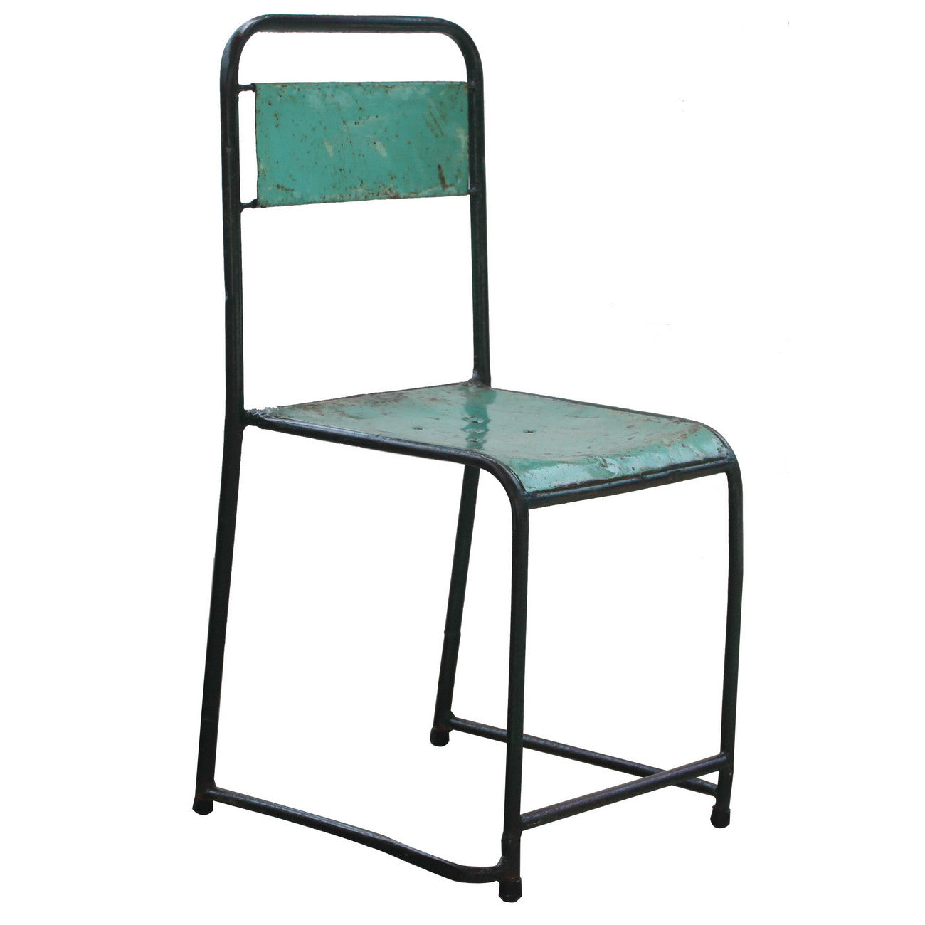 A&B Home Antique Look Green Metal Chair 