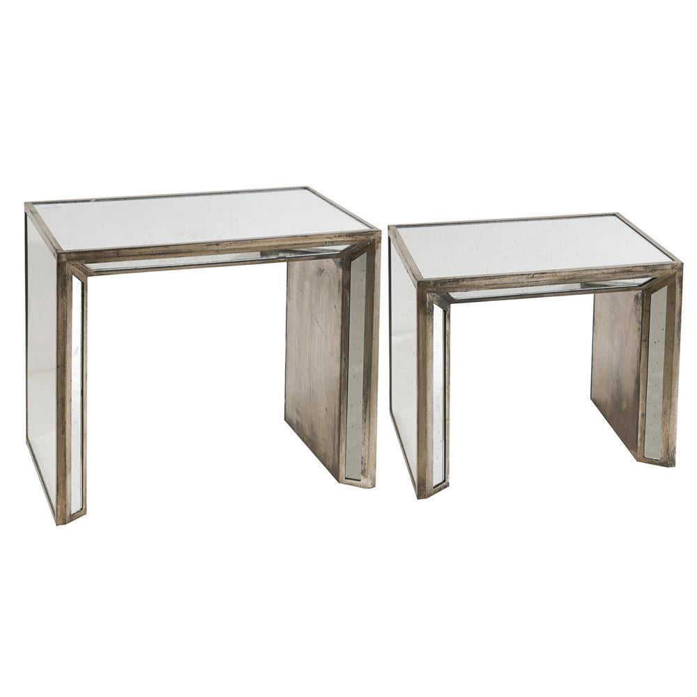 A&B Home Nesting Mirrored Tables - Set Of 2