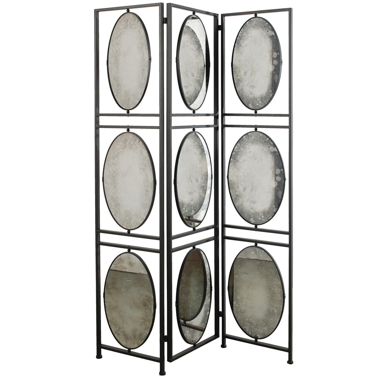 A&B Home Aviva 3-Panel Screen With Antiqued Mirrors