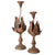 A&B Home Metal Flower Design Candleholders - Set Of 2