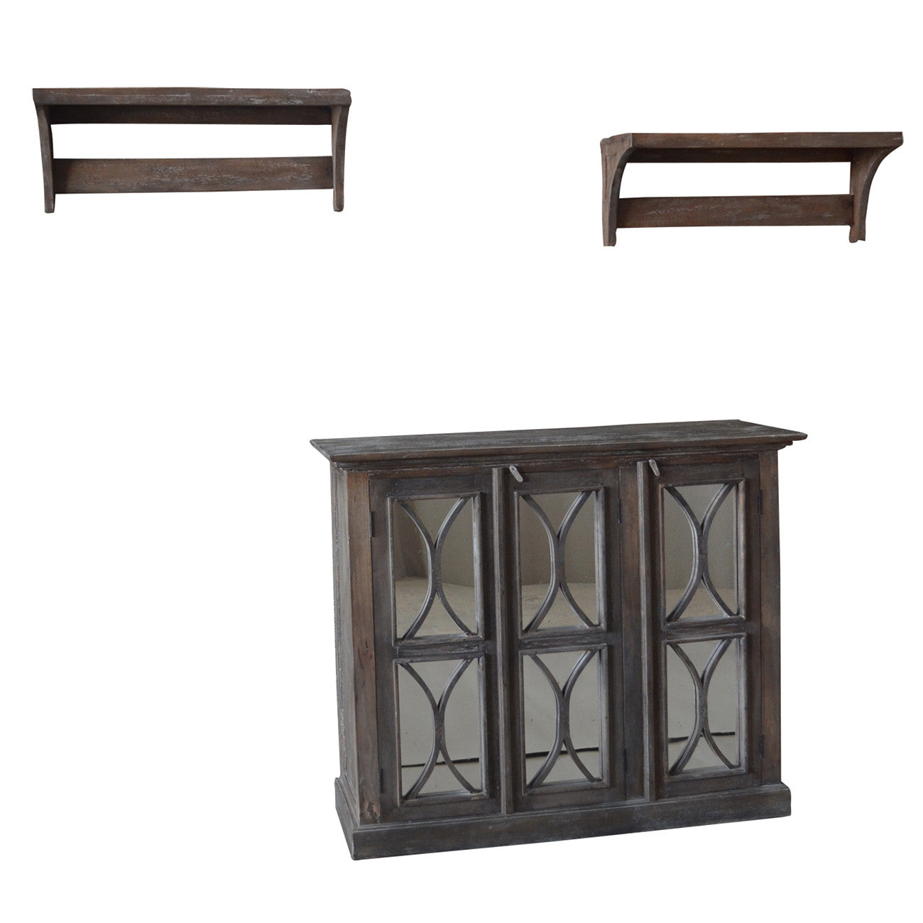A&B Home Durian Cabinet & 2 Shelves - Set Of 3