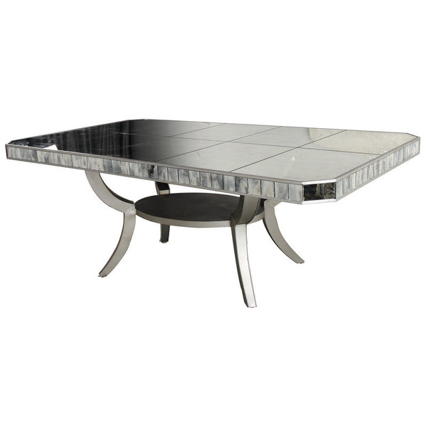 A&B Home Metal/Glass Rect. Dining Table