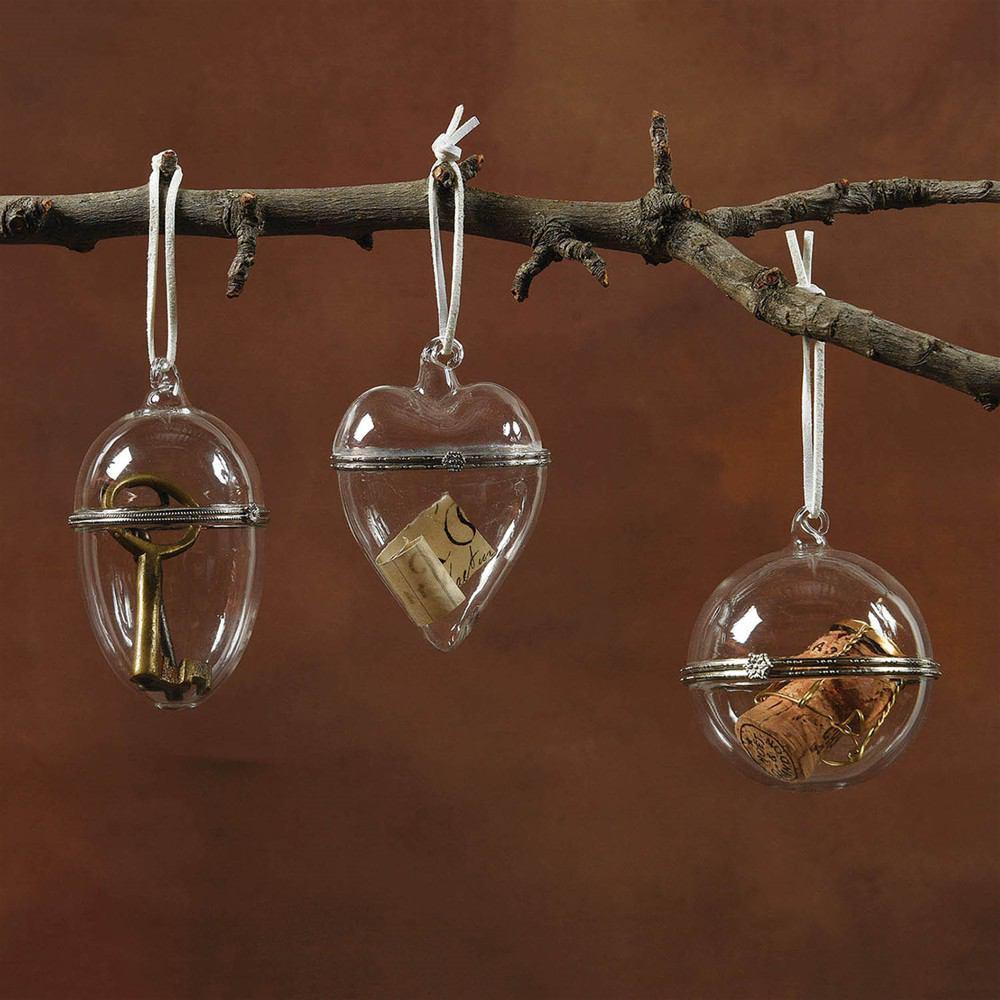 HomArt Glass Keepsake Box Ornament - Sphere - Set of 12 - Feature Image | Modishstore | Holiday