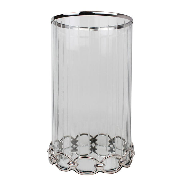 A&B Home Nickel & Glass Candle Holder
