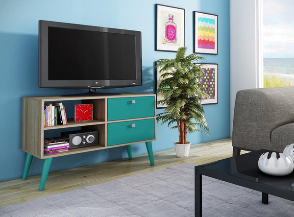 Accentuations by Manhattan Comfort Practical Dalarna TV Stand with 2 Open Shelves and 2 Drawers | TV Stands | Modishstore-4