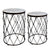 A&B Home Fenna Copper Tables With Decorative Wood Top - Set Of 2