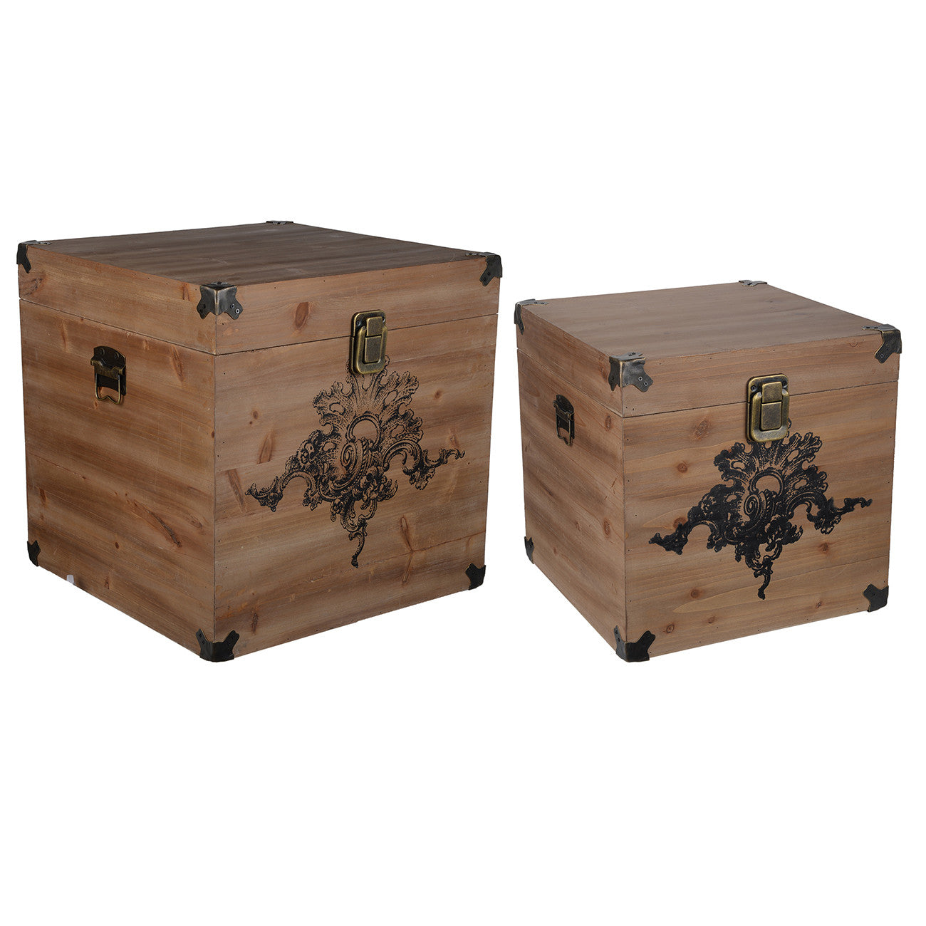 A&B Home Kinsley Natural Storage Cubes - Set Of 2