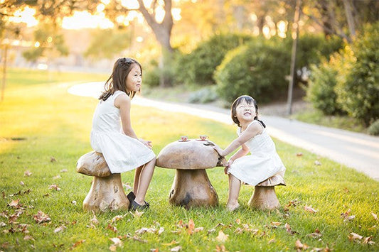 Garden Age Supply Teak Mushroom Stools | Outdoor Stools & Benches | Modishstore