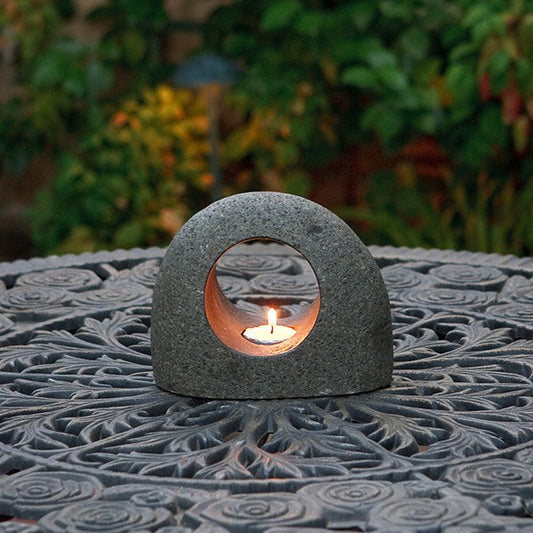Garden Age Supply Natural Rock Moon Tealight Holders - Set of 2 | Candle Holders | Modishstore