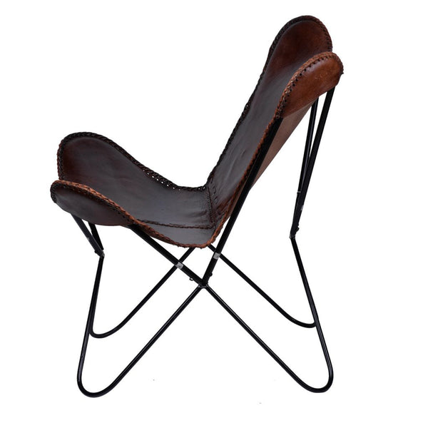 A&B Home Brown Leather Chair Armchair