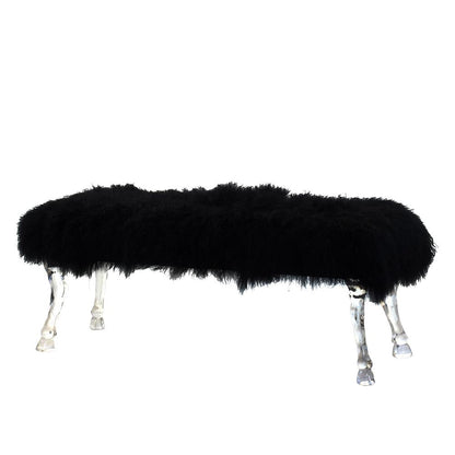 A&B Home Mongolian Fur Bench