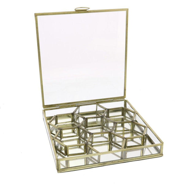 HomArt Monroe Honeycomb Divided Box - Brass-5