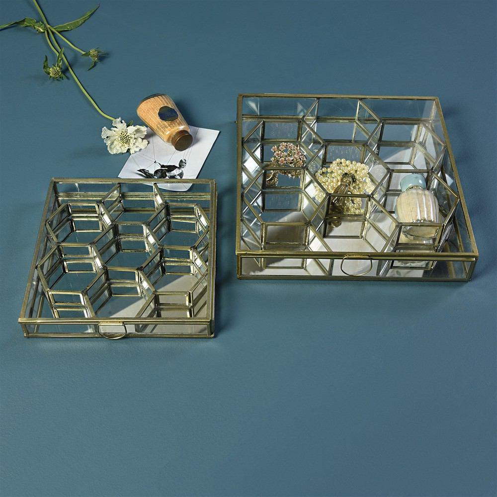 HomArt Monroe Honeycomb Divided Box - Brass-6