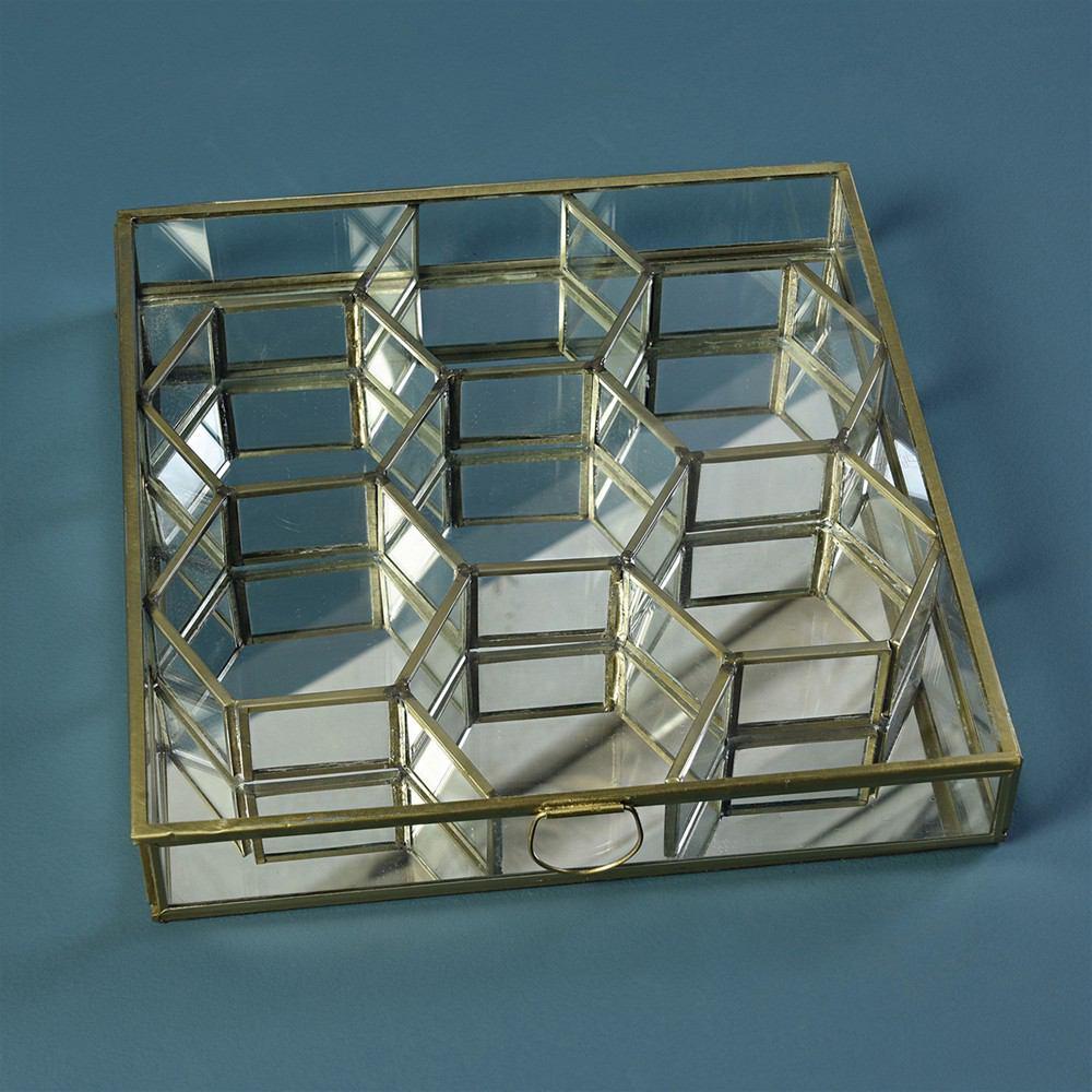 HomArt Monroe Honeycomb Divided Box - Brass-7