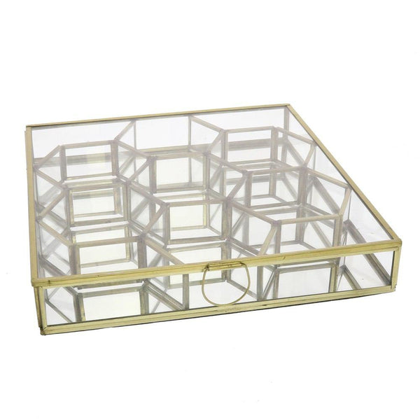 HomArt Monroe Honeycomb Divided Box - Brass - Feature Image-2