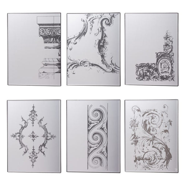 A&B Home Glamorous Panels Mirror Set of 6