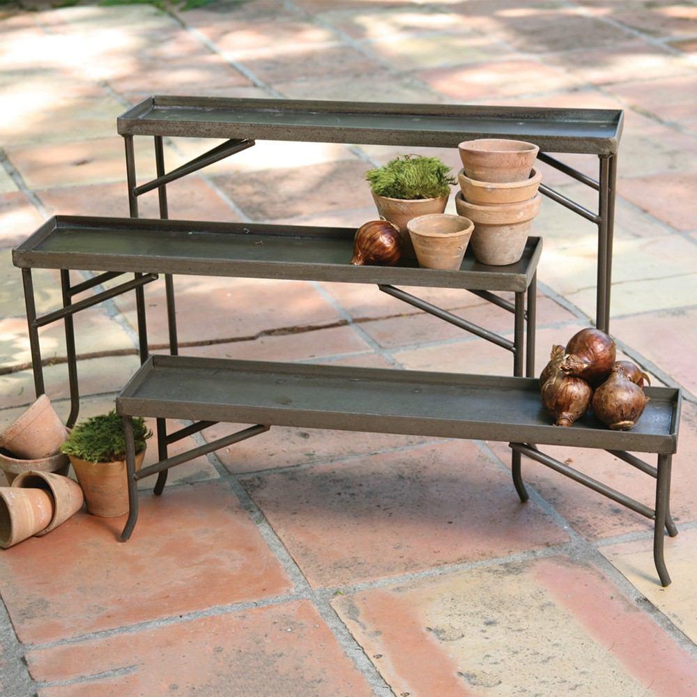 HomArt Fireplace Pillar Racks - Set of 3 - Natural - Feature Image | Modishstore | Fireplace Accessories