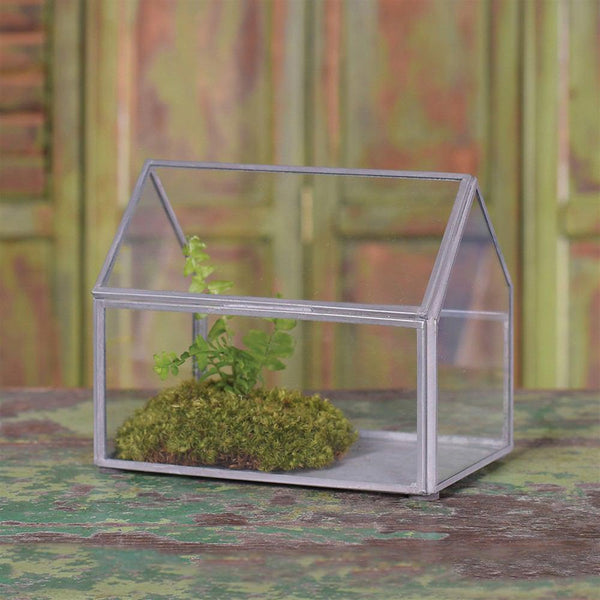 HomArt Pierre Cottage Glass Terrarium - Grey Antiq - Set of 2-5
