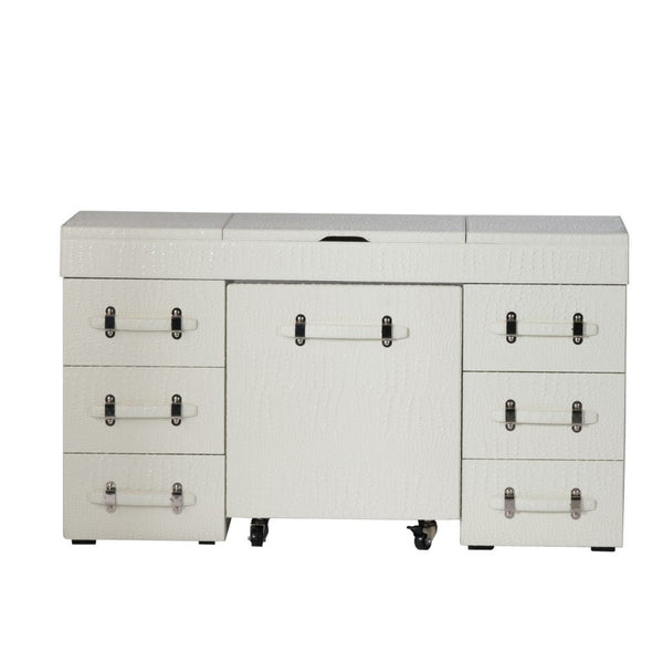 A&B Home White Dressing Table with Mobile Cabinet