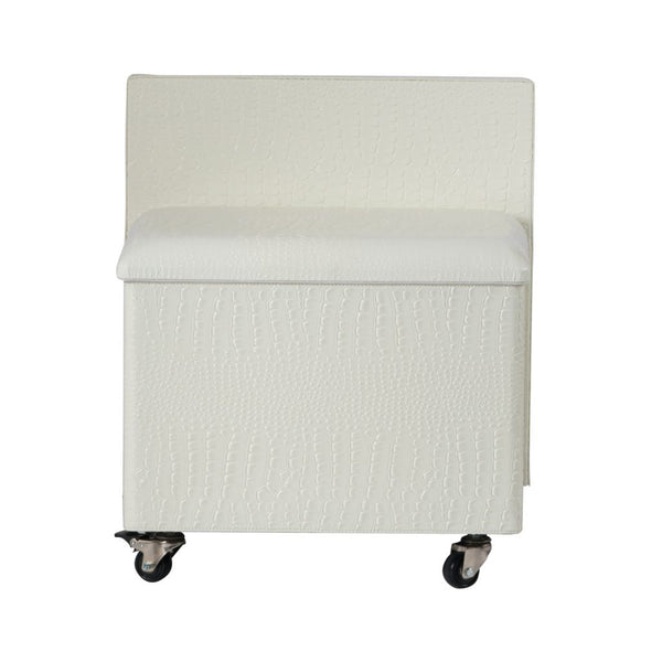 A&B Home White Dressing Table with Mobile Cabinet