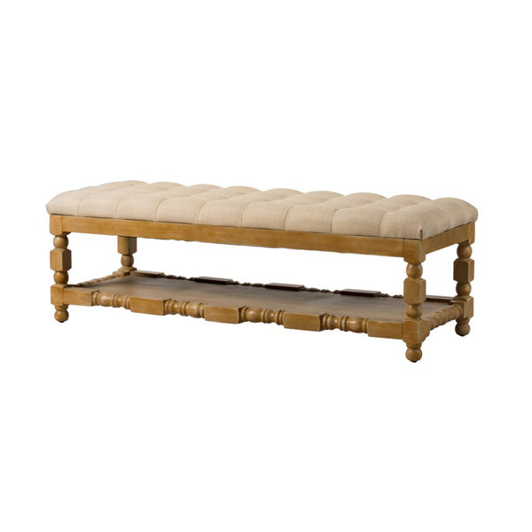 A&B Home Khaki Upholstered Bench