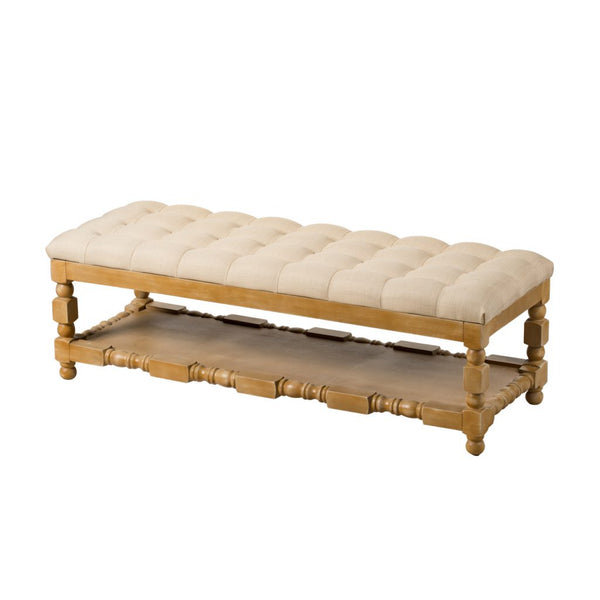 A&B Home Khaki Upholstered Bench
