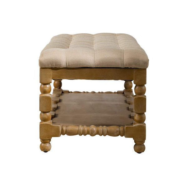 A&B Home Khaki Upholstered Bench