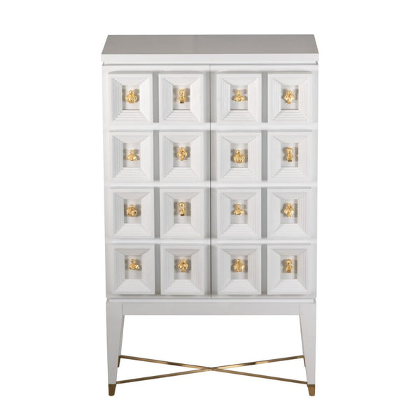 A&B Home Cream and White Traditional Wine Cabinet