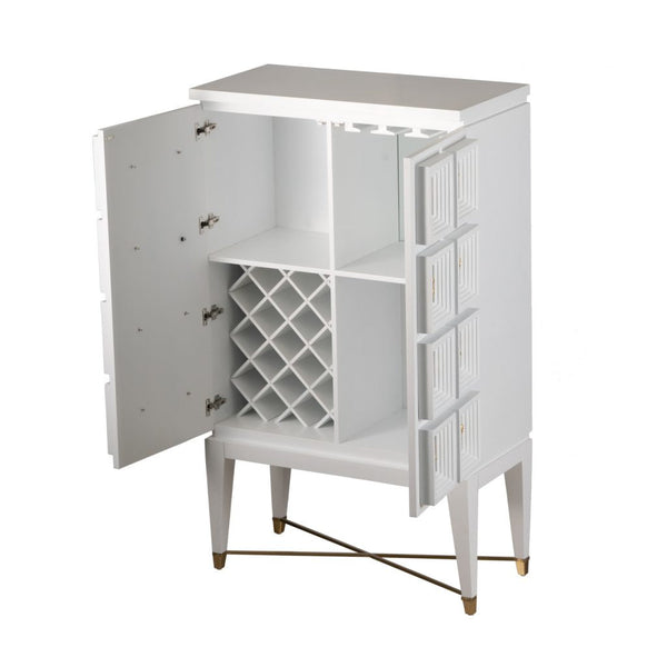 A&B Home Cream and White Traditional Wine Cabinet