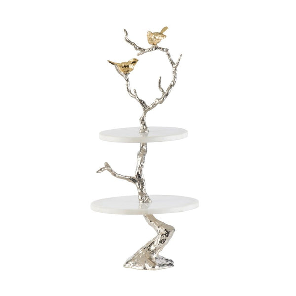 A&B Home Cake Stand with Birds