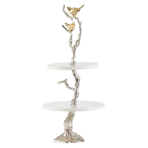 A&B Home Cake Stand with Birds