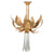 A&B Home Gold Textured Leaves and Glass Chandelier
