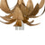 A&B Home Gold Textured Leaves and Glass Chandelier