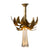 A&B Home Gold Textured Leaves and Glass Chandelier
