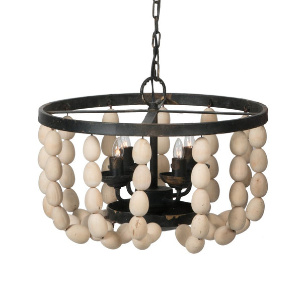 A&B Home Vintage Small Beaded 4-Light Chandelier