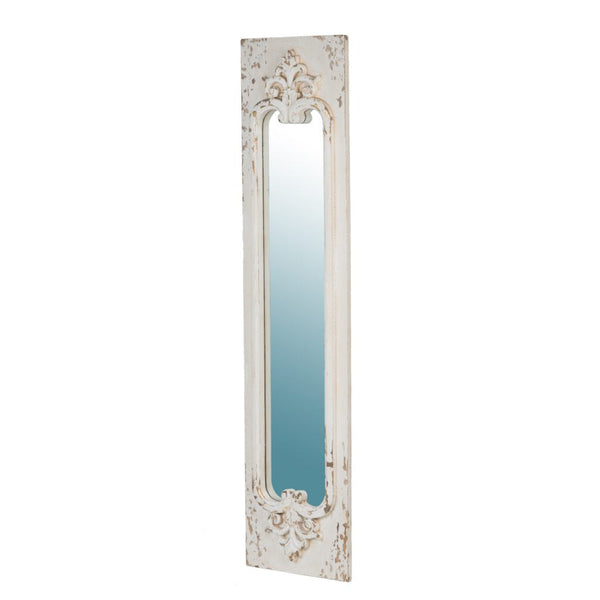 A&B Home Elegant Distressed White Finish Mirror