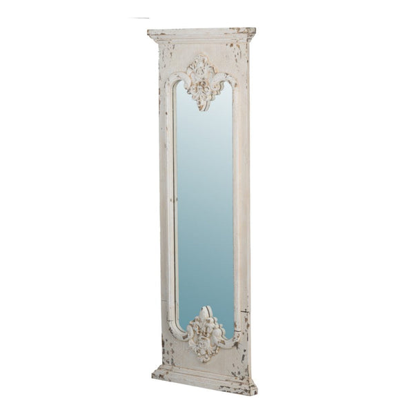 A&B Home Distressed White Mirror